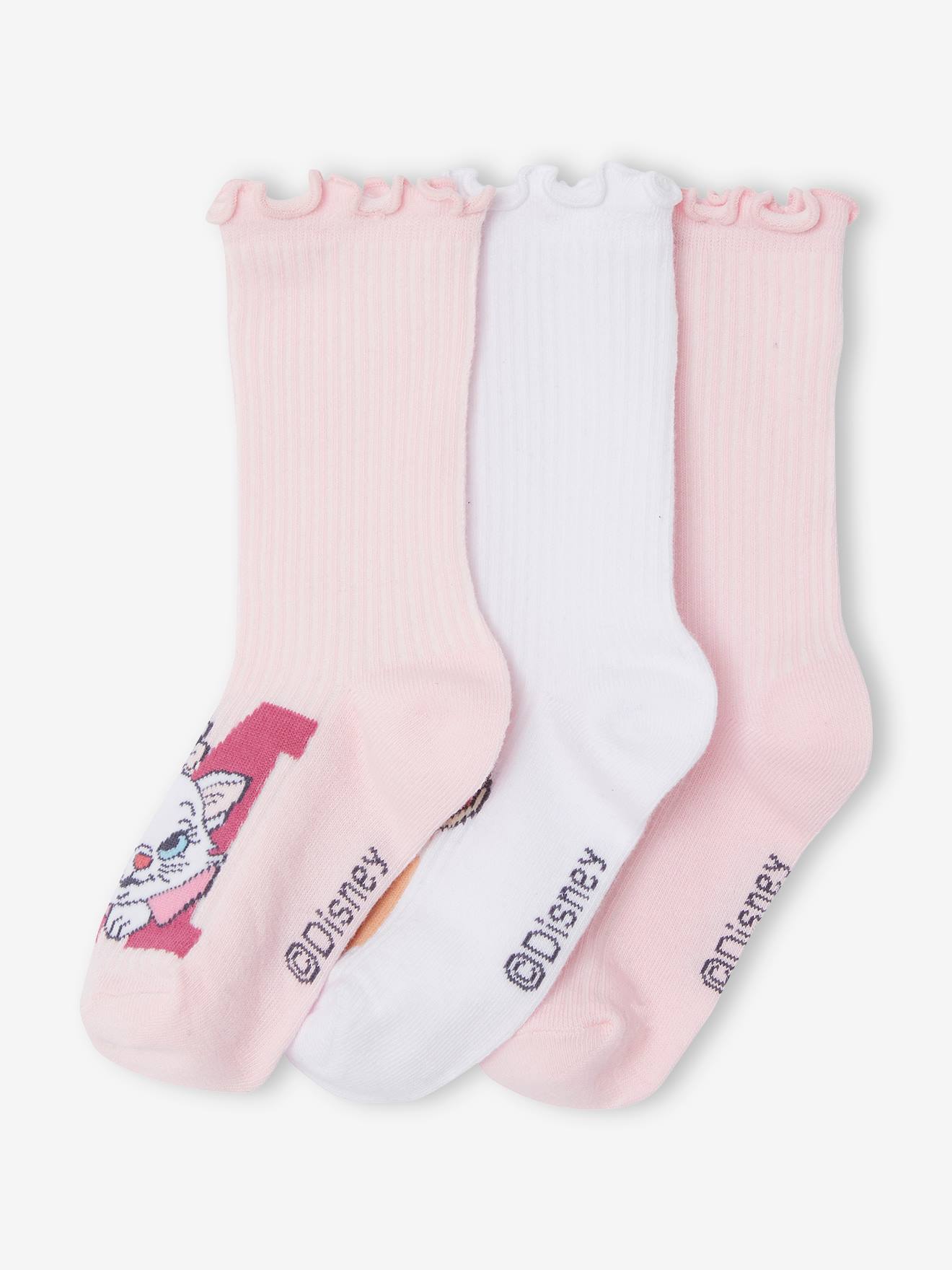 Pacote com 3 pares de meias DS® Animals, rosa claro