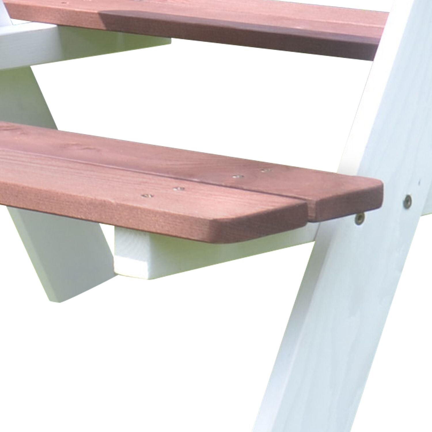 Coemo Picknicktisch Holz Kindersitzgruppe Weiß / Teak