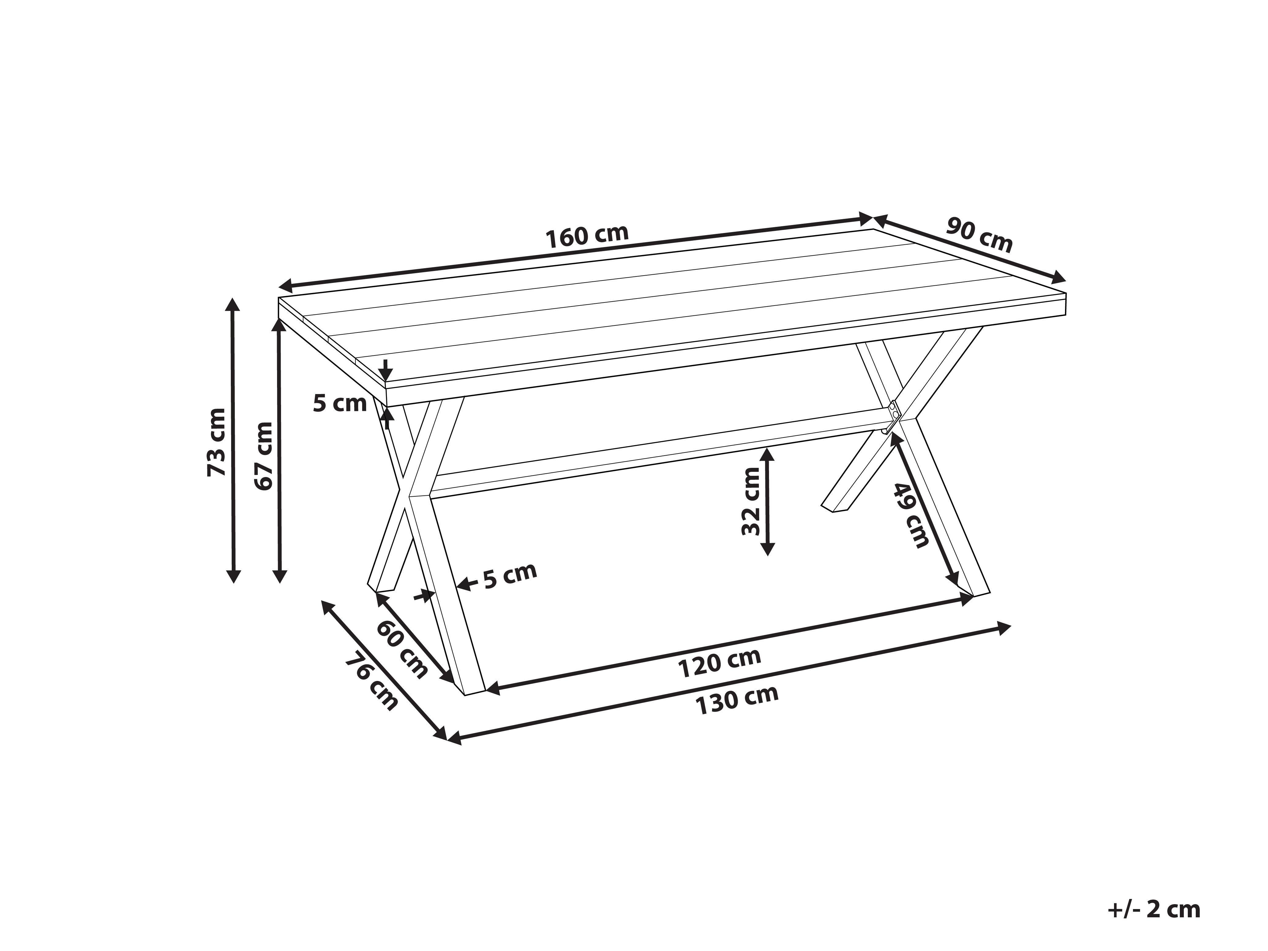 Tuin eettafel TIANO 160 cm 90 cm Metaal Zwart