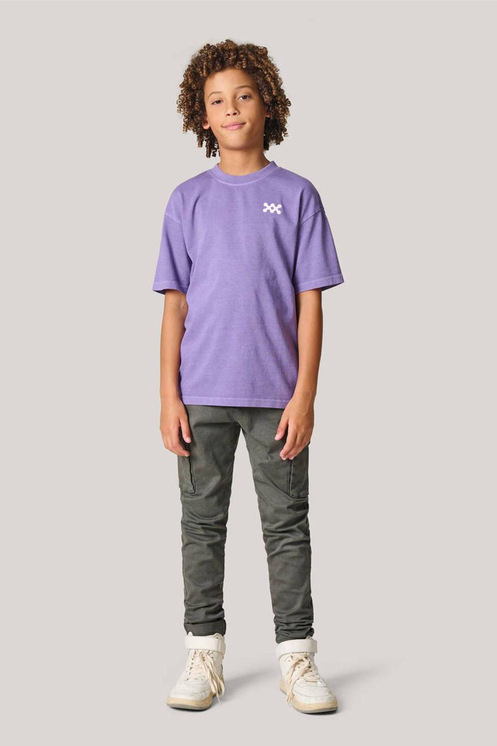 Shoeby tapered fit cargobroek grijs