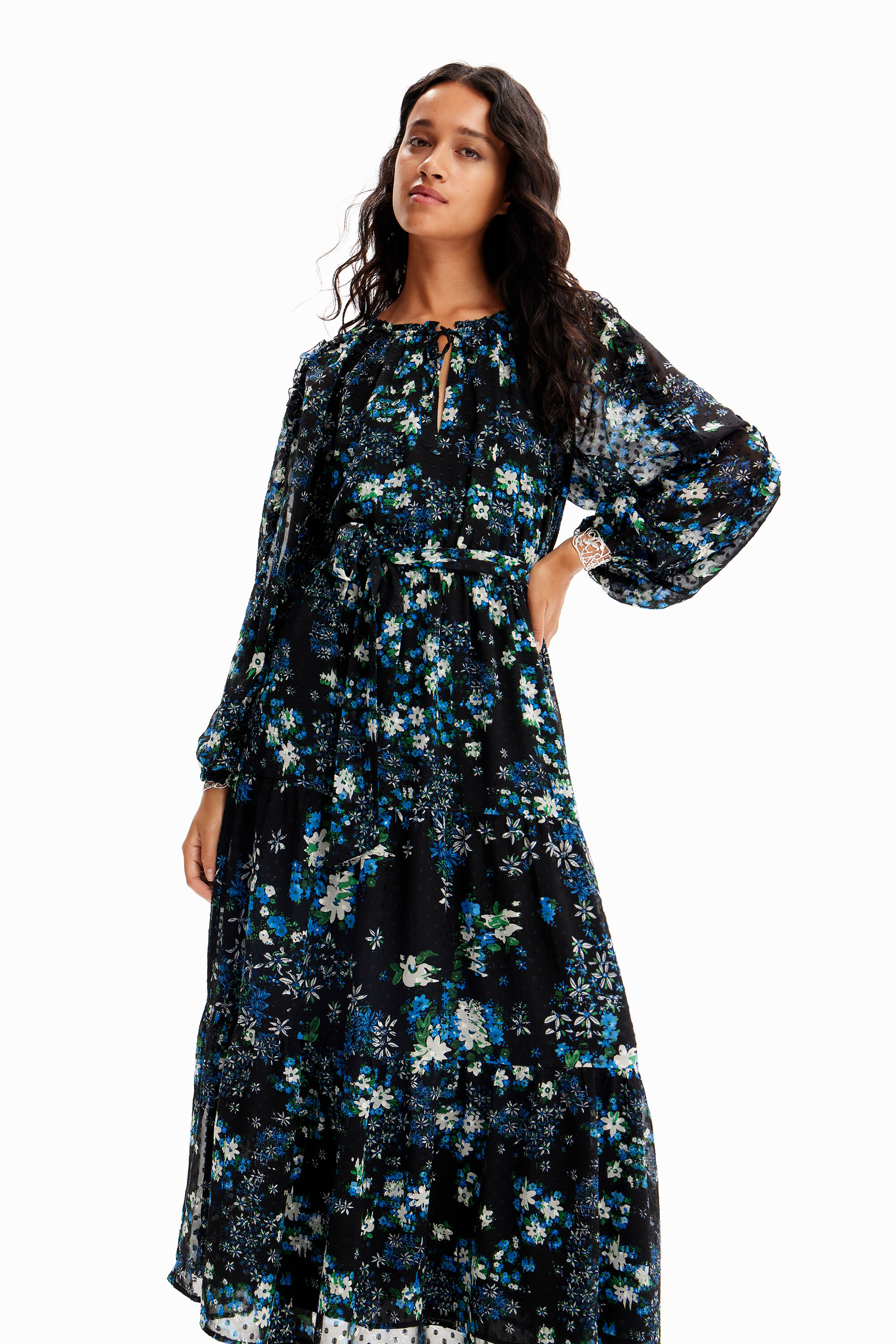 Vestido midi plumeti flores