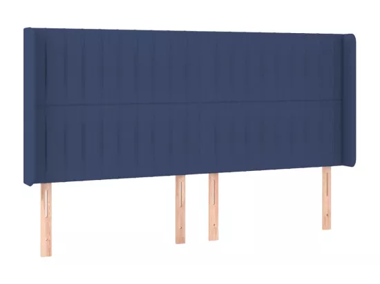 Sommier tapissier et matelas et LED Bleu 200x200 cm Tissu