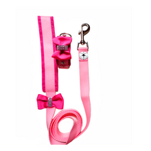 Coleira Ideal Pets Love na cor rosa para cães
