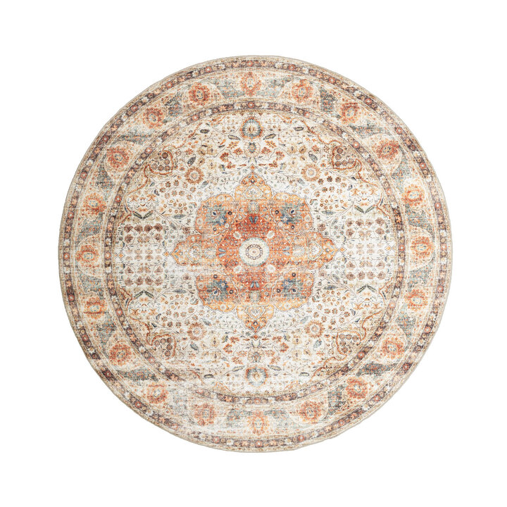 Rond binnen- en buitenkleed - Kairo Medaillon Creme/Meerkleurig
