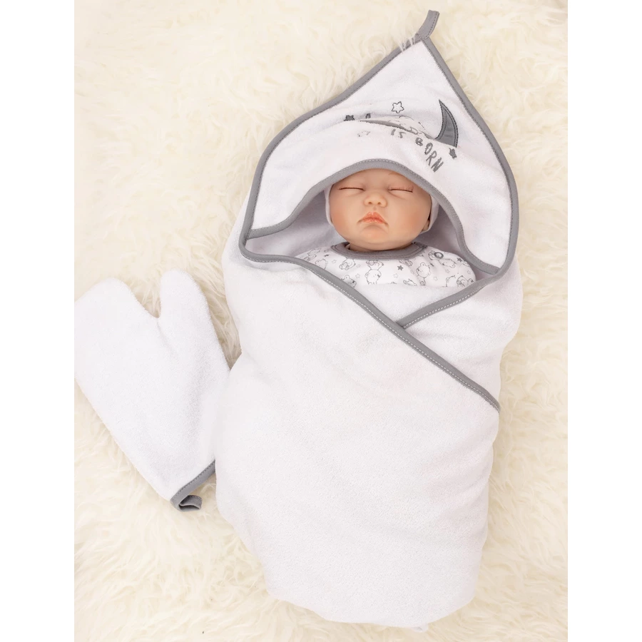 Baby Sweets Handtuch A star is born weiß grau