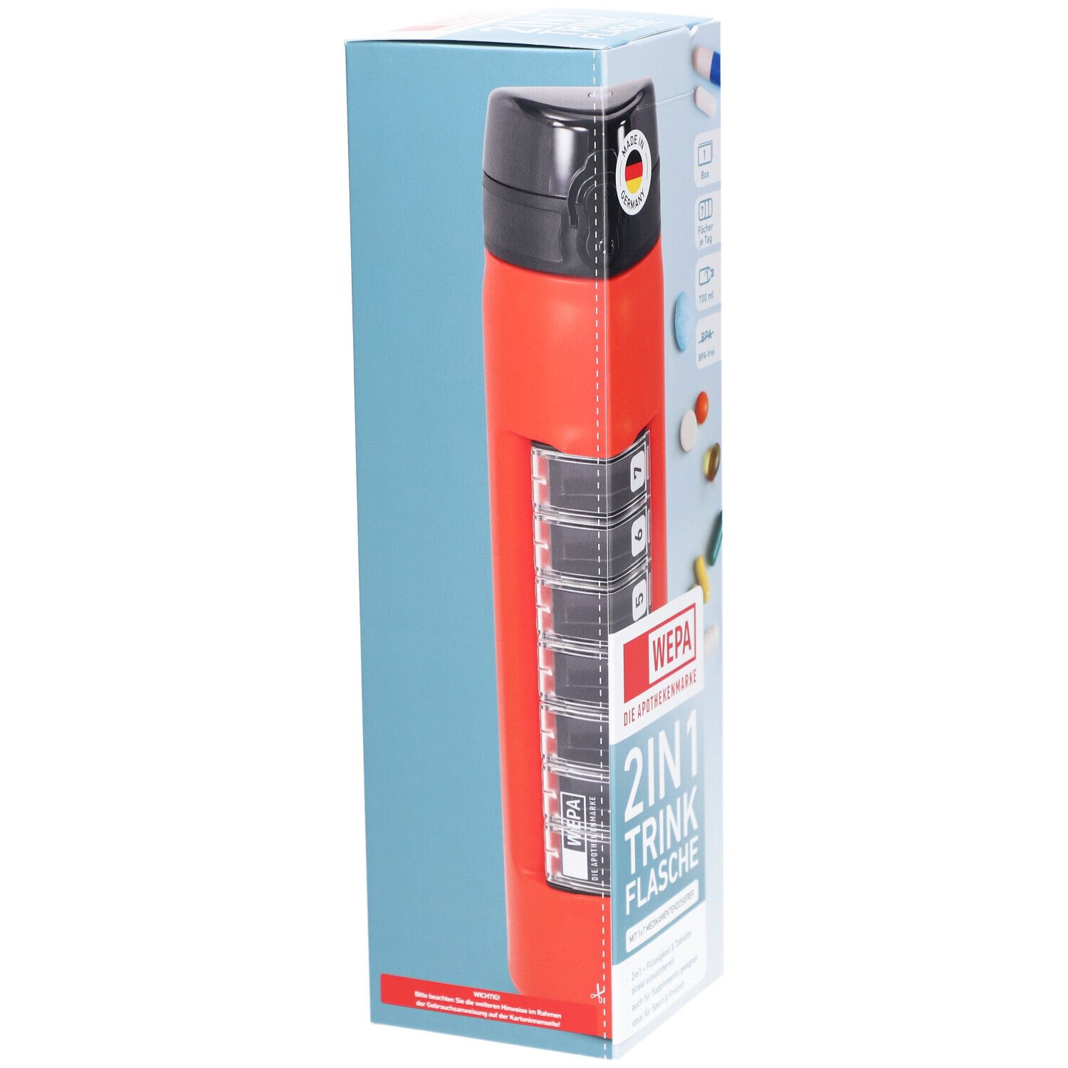 WEPA 2in1 Trinkflasche inkl. 1x7 Dosierer 