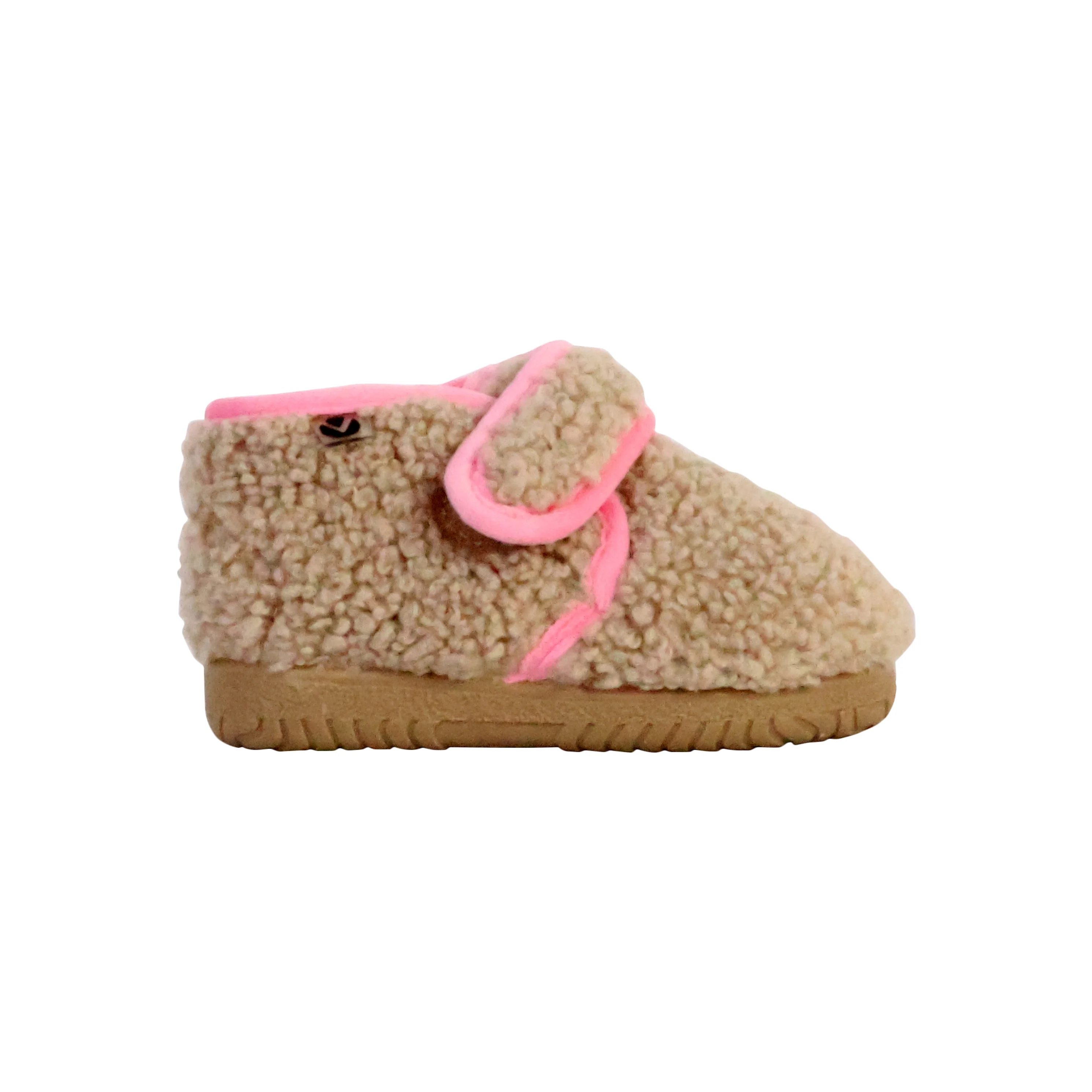 Chausson à scratch enfant | Beige