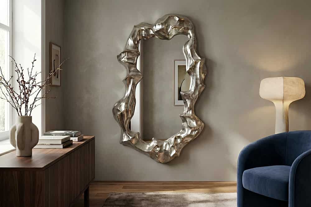 Extravaganter Wandspiegel VENETIA 150cm silber variable Aufhängung