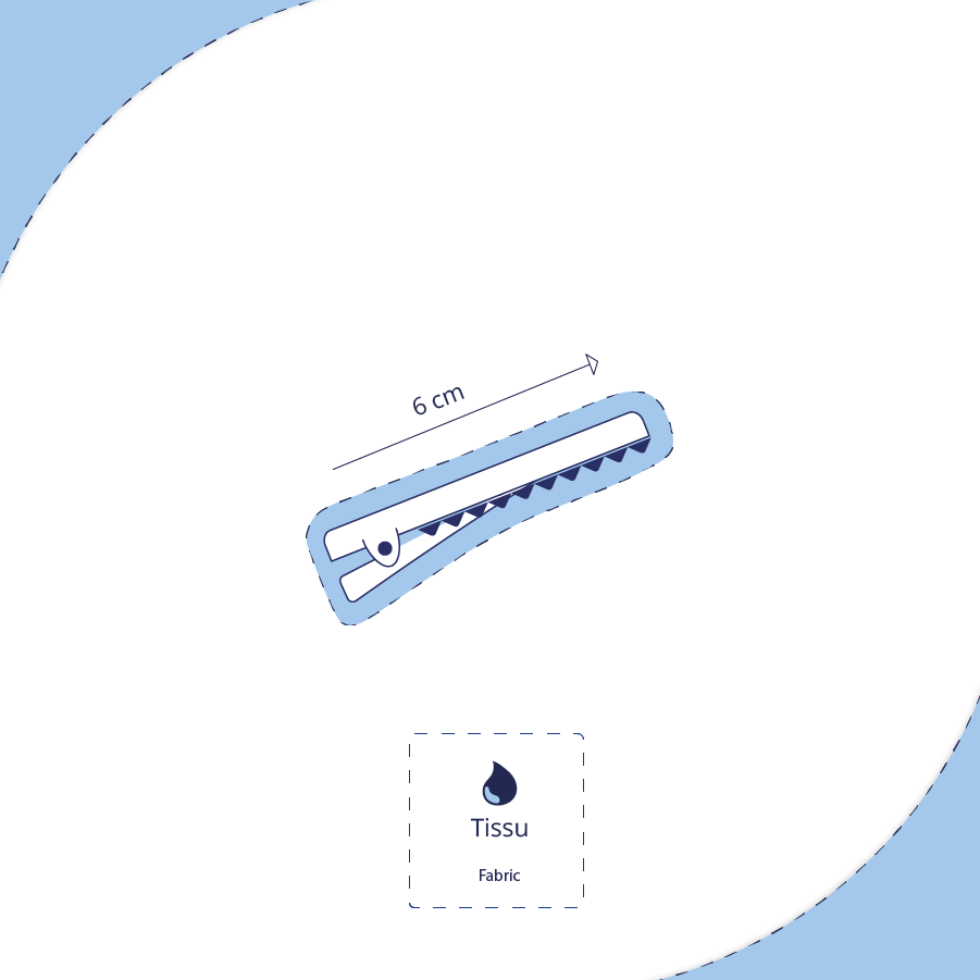 Barrette Croco Tissu Lin Pailleté