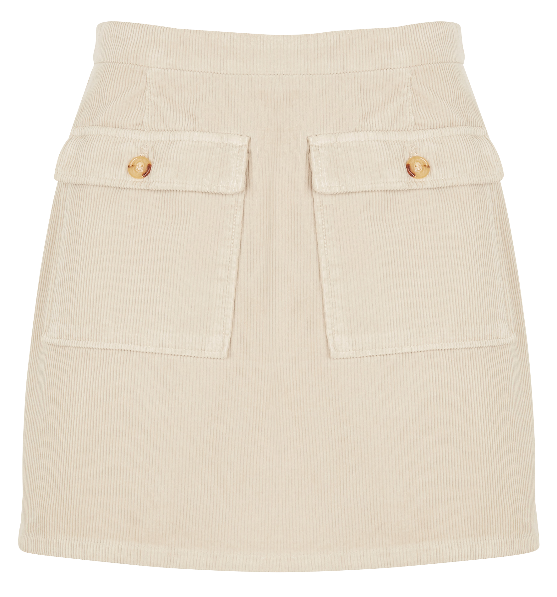 ROME - Jupe courte droite en coton | Beige