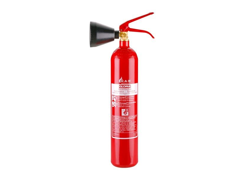 Gloria Feuerlöscher CO2 Brandklasse B, 2 kg Kohlendioxid Feuerlöscher für Elektrische Anlagen bis 1000 V
