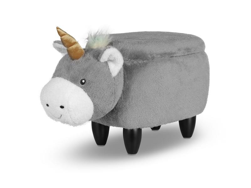 zoosy Kinderhocker Einhorn Enea Grau Hocker in Einhornform