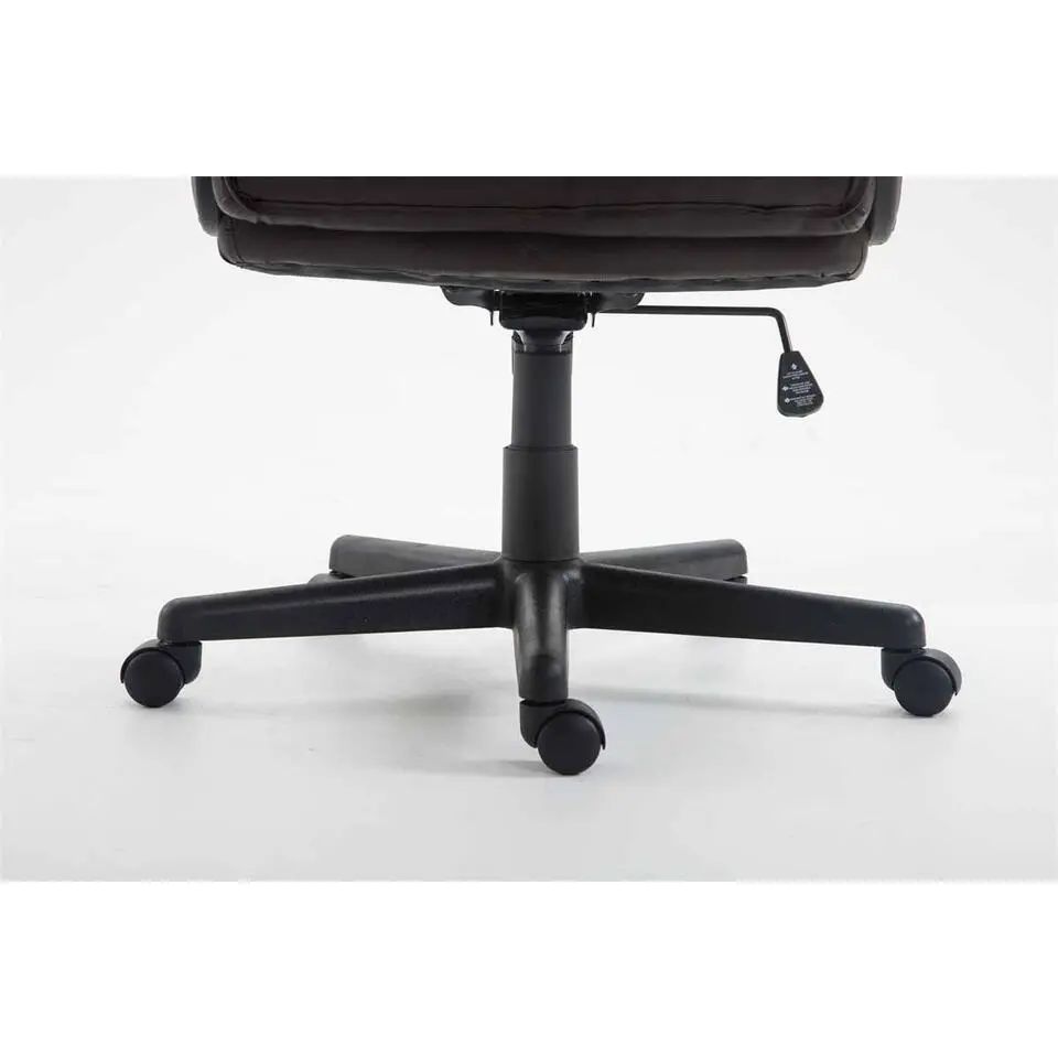 CLP Bureaustoel XL Sparta zwart Frame - Kunstleer - bruin