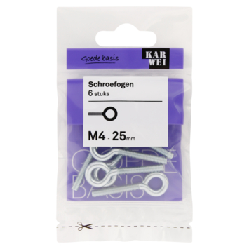 KARWEI Schroefogen verzinkt M4 - 25mm 6st.