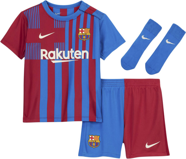 Nike Fc Barcelona 21 22 Hjemmebanesaet Baby Blå