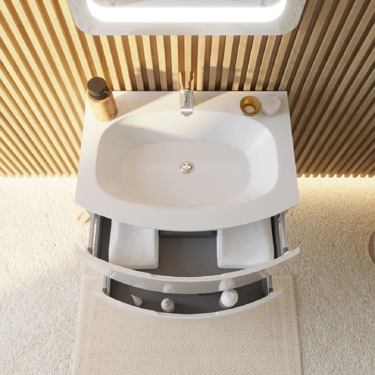 Kiamami Valentina Armoire wc murale - Blanc brillant