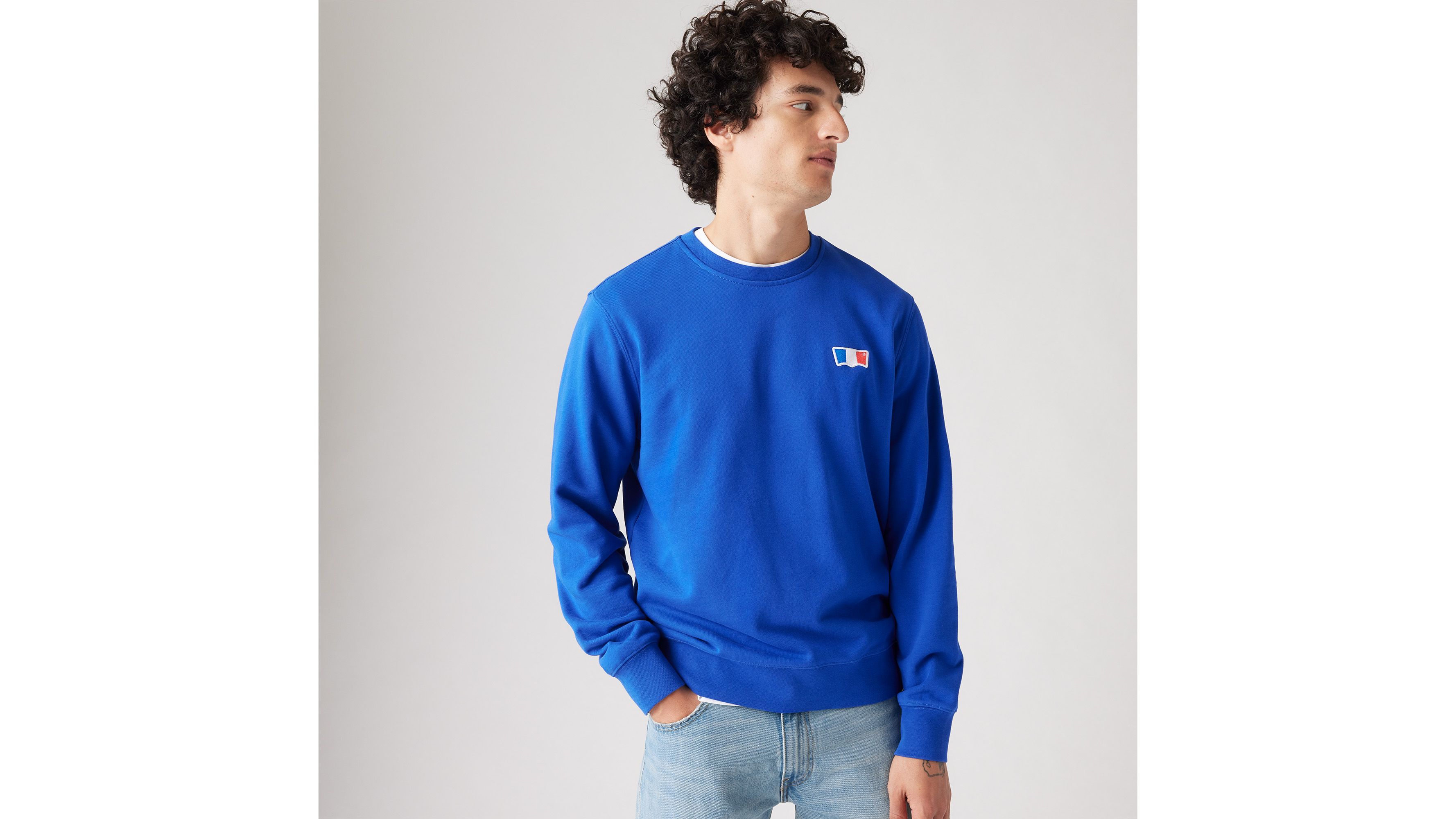 Sweat-shirt col rond Original Housemark - Surf Blue French Terry - Bleu