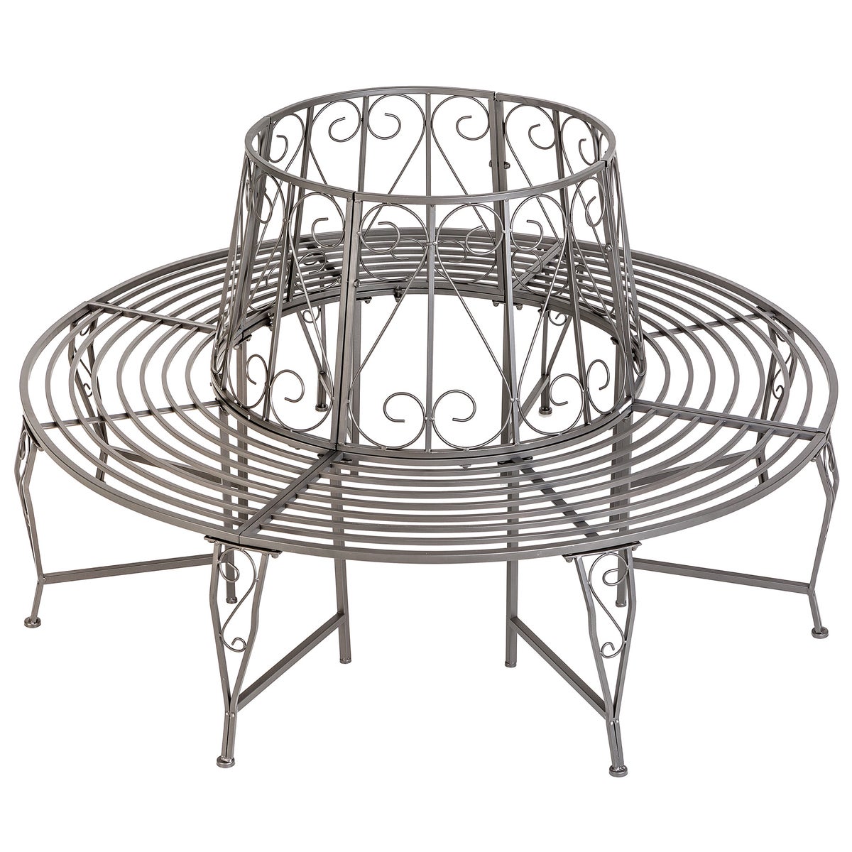 tectake Enyd boombank in antieke stijl, 360°, voor meerdere personen, 164 x 164 x 89 cm