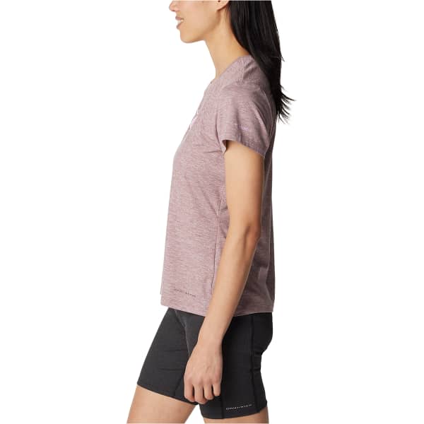 T-shirt randonnée COLUMBIA W SLOAN RIDGE GRAPHIC SHORT SLEEVE TEE FIG HEATHER/NATURALLY BOUNDLESS