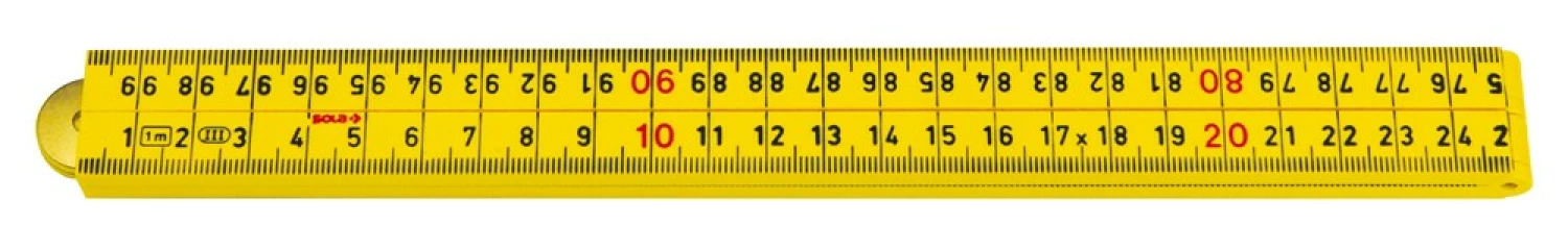 Sola HK 1/4 G12 Timmermans duimstok - kunststof - geel - 1m
