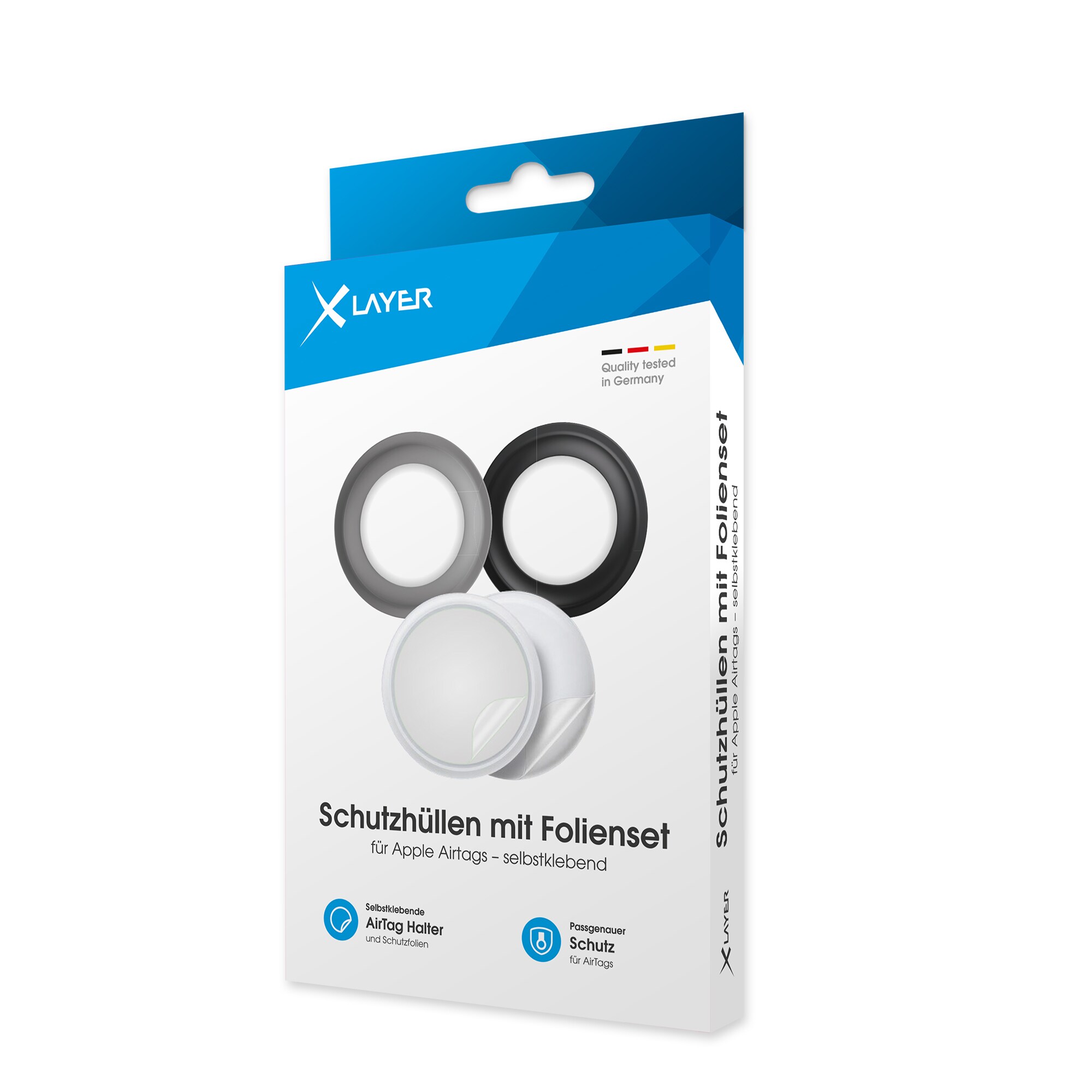 Xlayer MOUNTS Halterung XLayer Apple AirTag Bundle 2x Holder 4x Foil Grey/Black