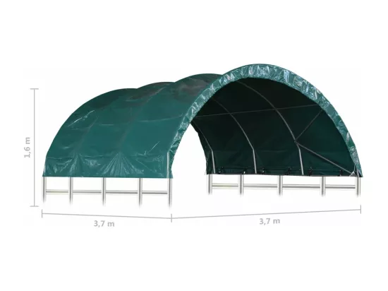 Tente pour bétail PVC 3,7x3,7 m Vert