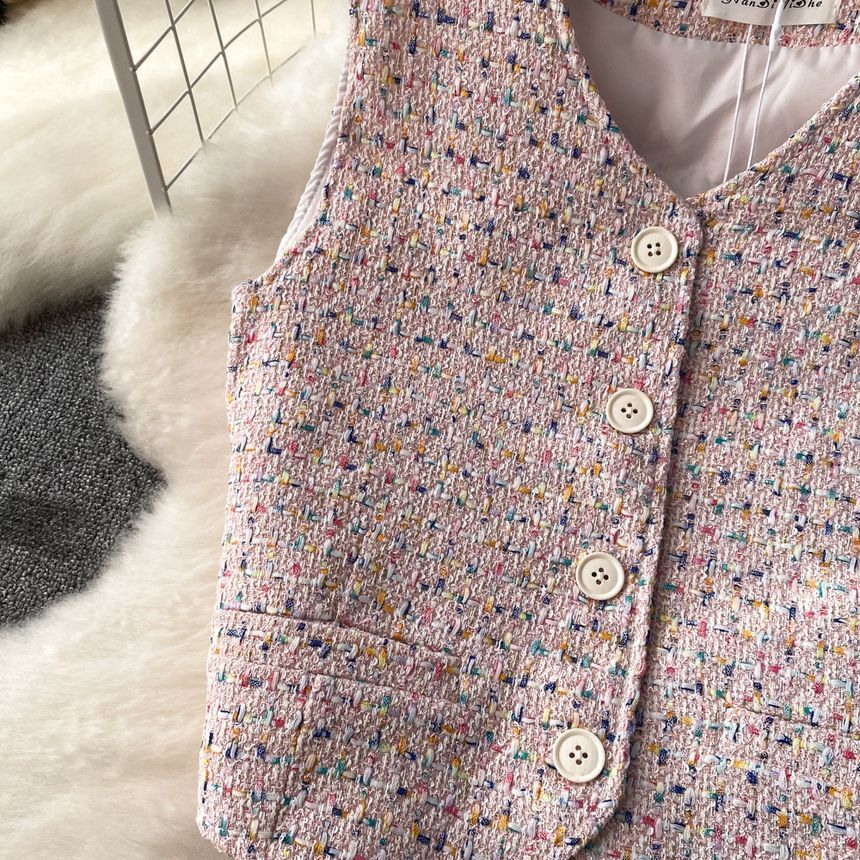 Yearnin - V-hals tweed vest