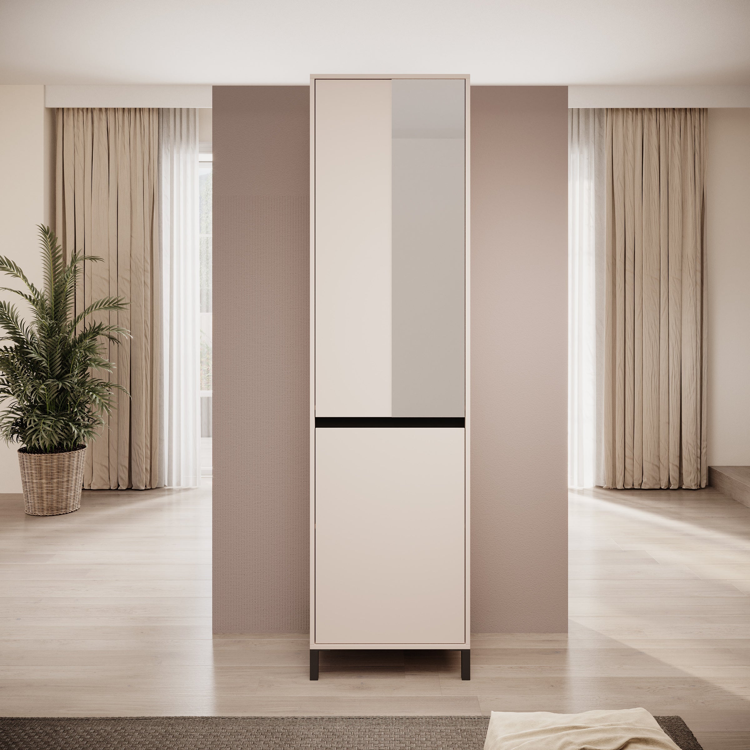 Meubella - Alessa - Halkast met 2 deuren - Beige