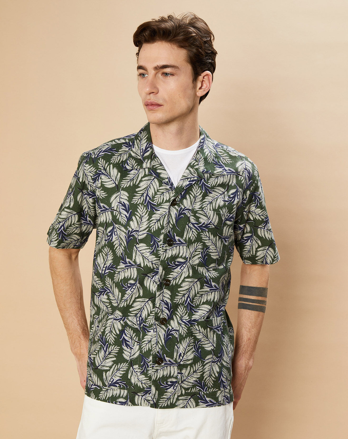 Hartford Chemise Regular Phil army bleue