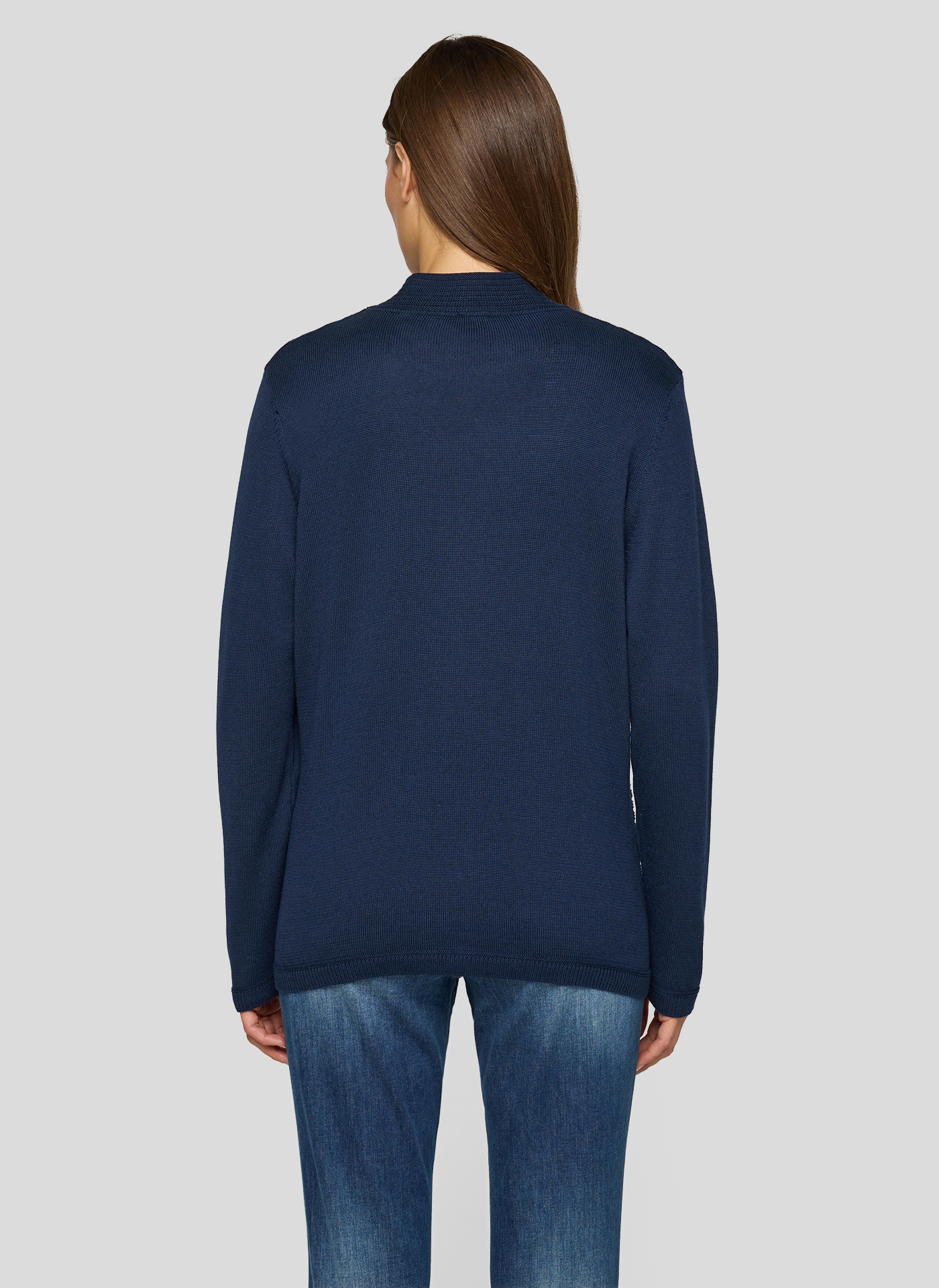 Rabe Strickjacke mit Reissverschluss und Stehkragen