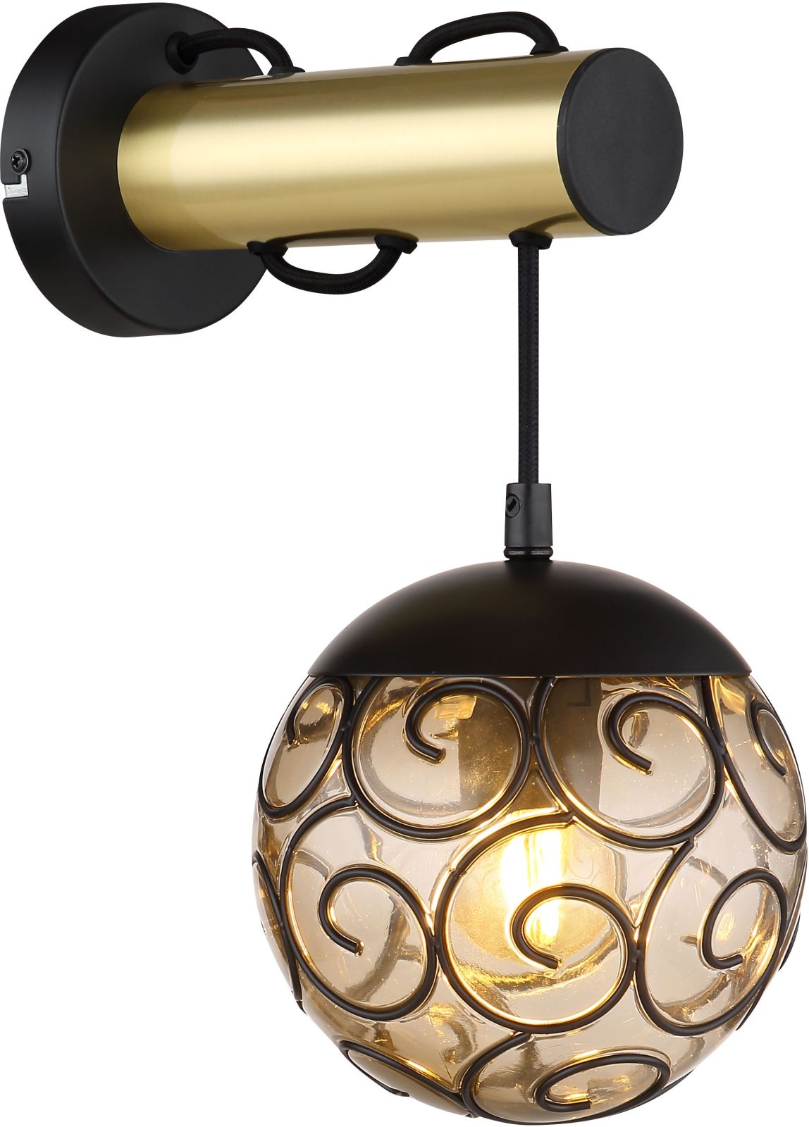 Wandleuchte - schwarz-goldfarben - Ø 15 cm