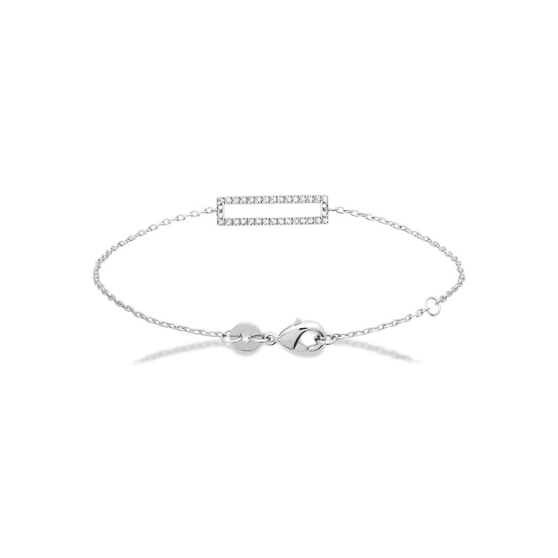Bracelet Femme - Argent 925 - Oxyde de zirconium - Longueur : 18 cm