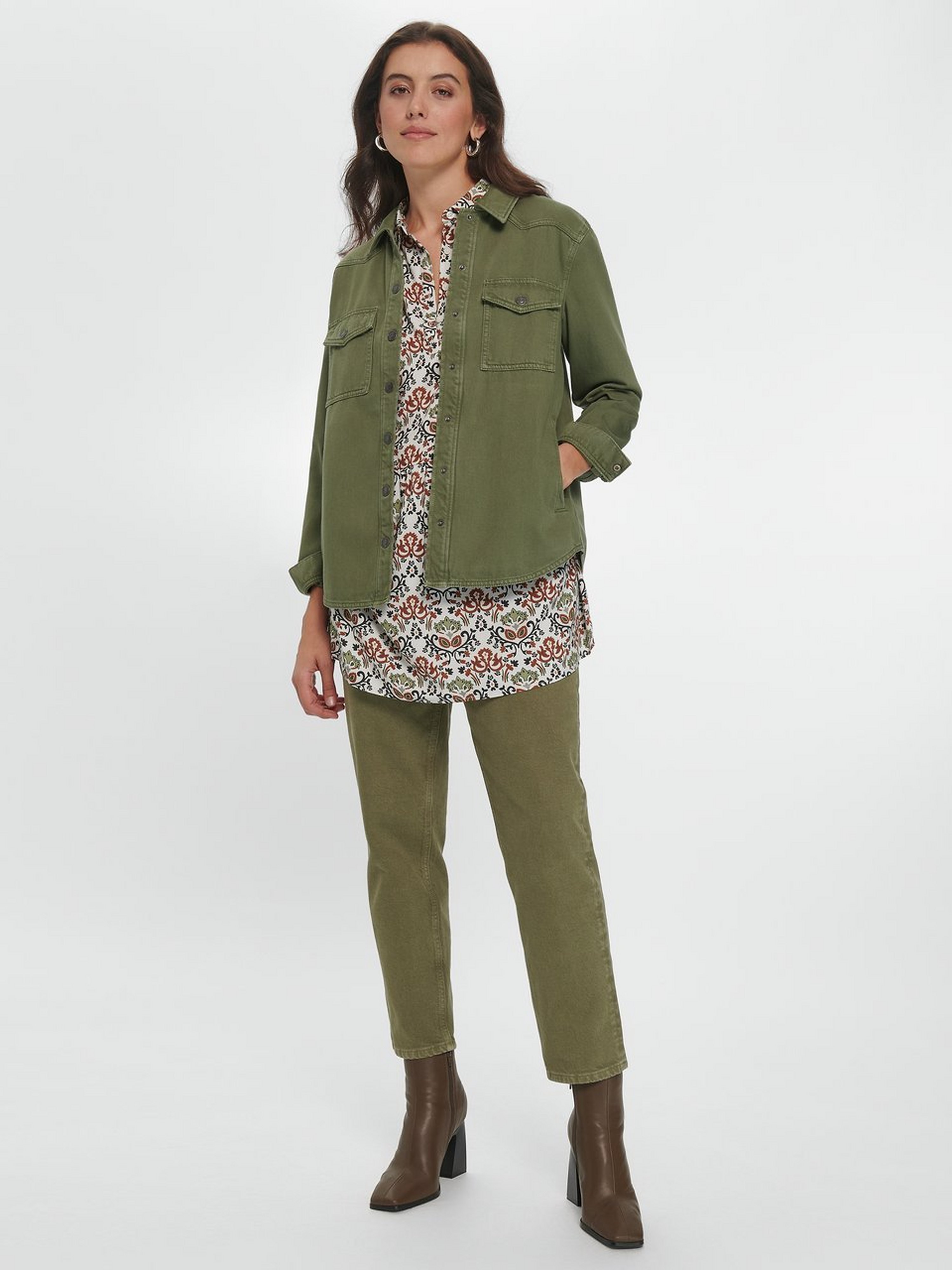 Long-Bluse mit 3/4-Arm