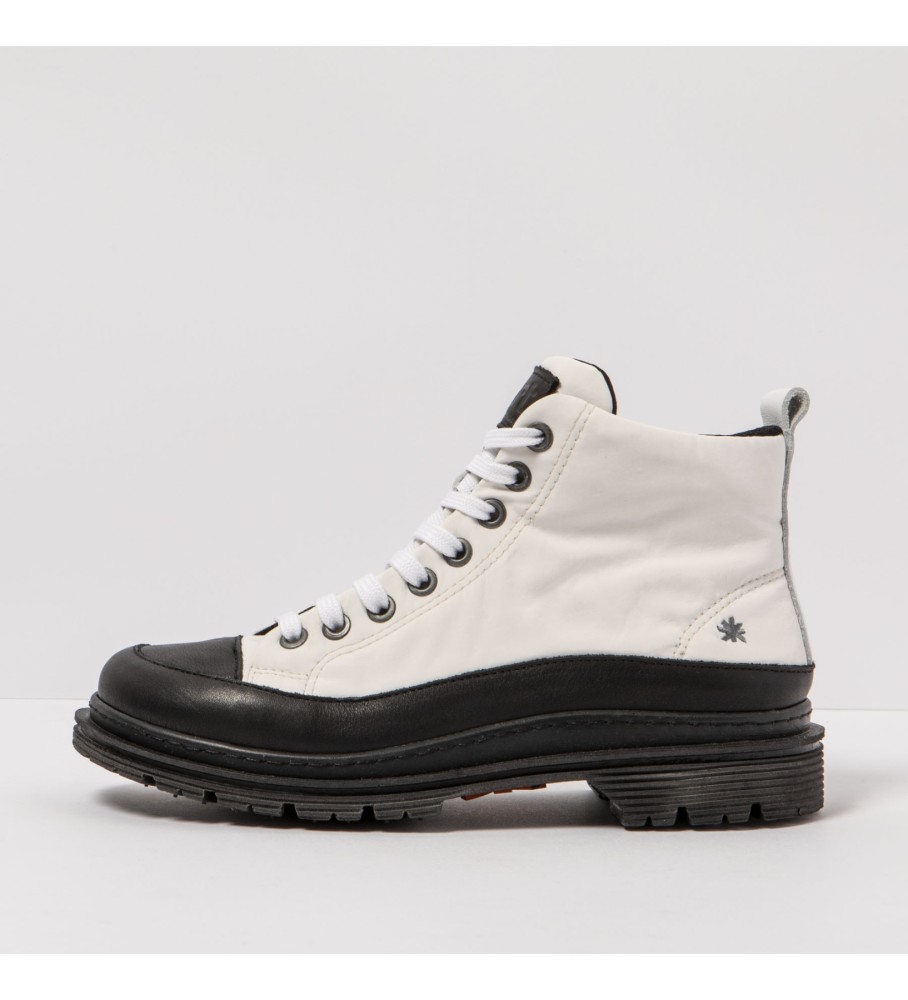 Botas de tornozelo Art White em couro.