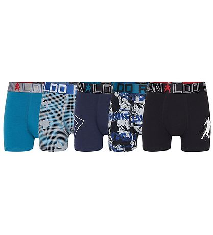 Ronaldo Boxershorts - 5er-Pack - Navy/Grau Meliert/Petroleum m.
