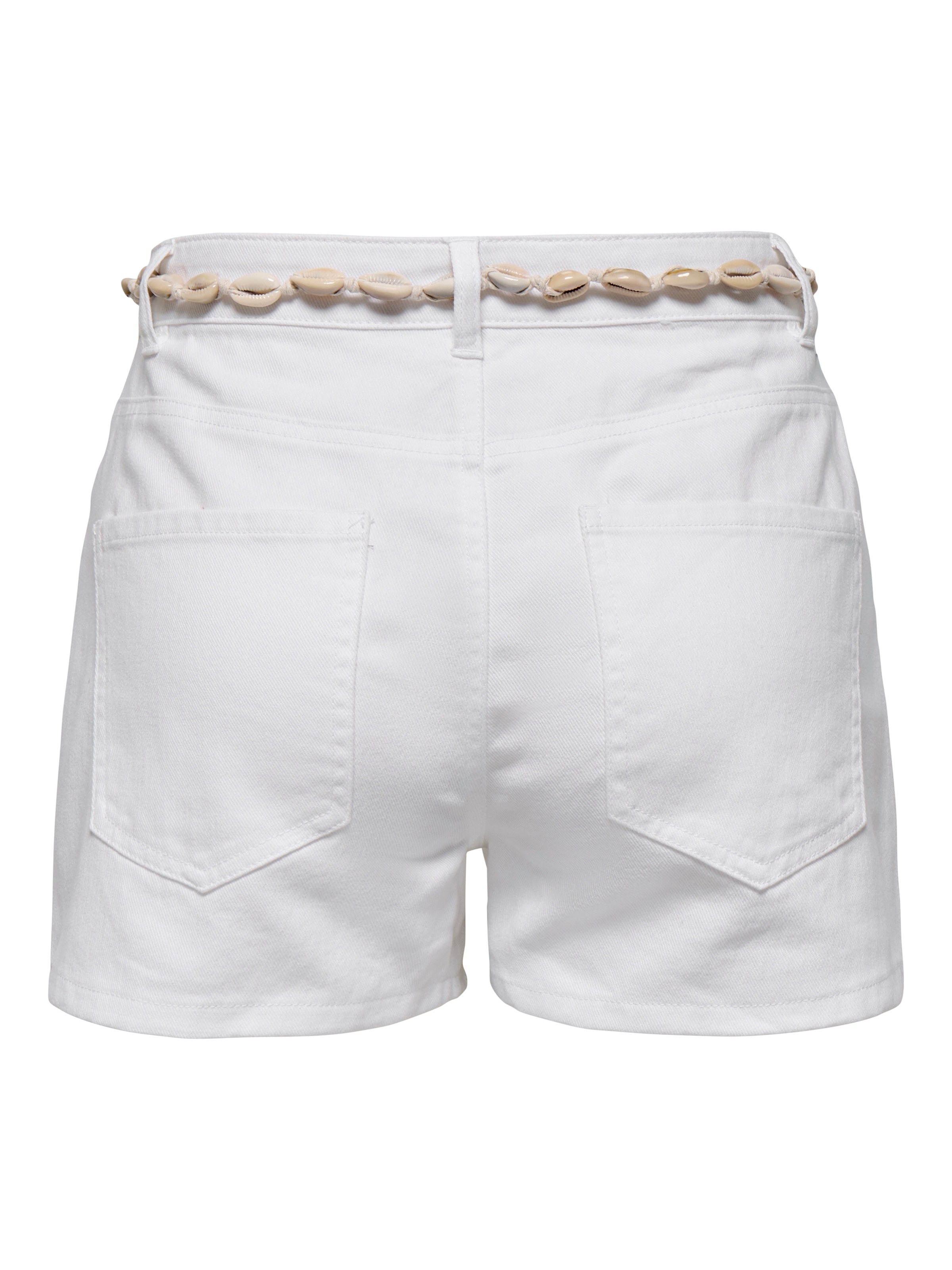 ONLY Jeansshorts »ONLZUMA HW SHELL BELT DNM SHORTS BJ« mit Destroyed Effekt und ausgefranstem Saum