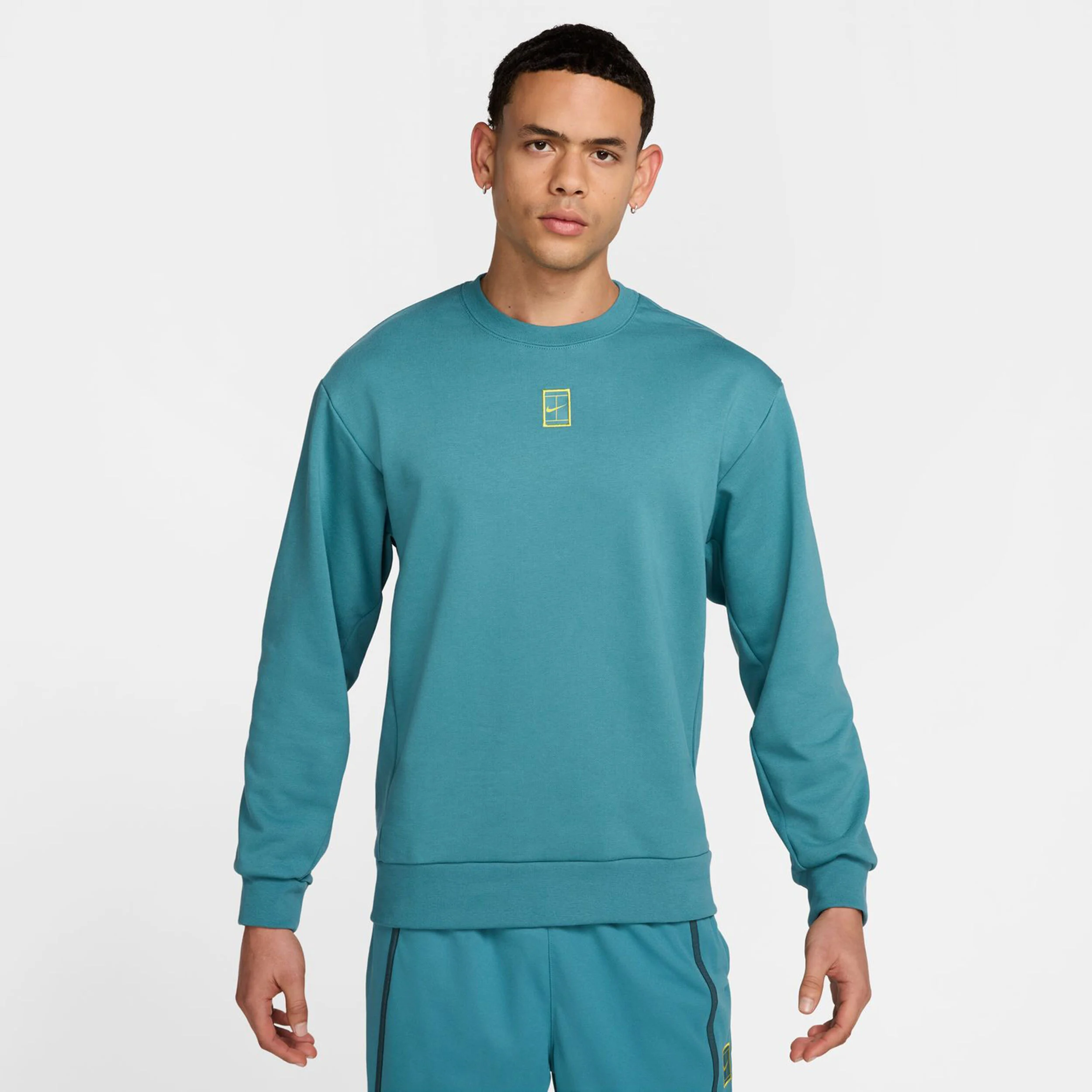 Nike Court Dri-Fit Fleece Heritage Sweat-shirt Hommes - Bleu Petrol