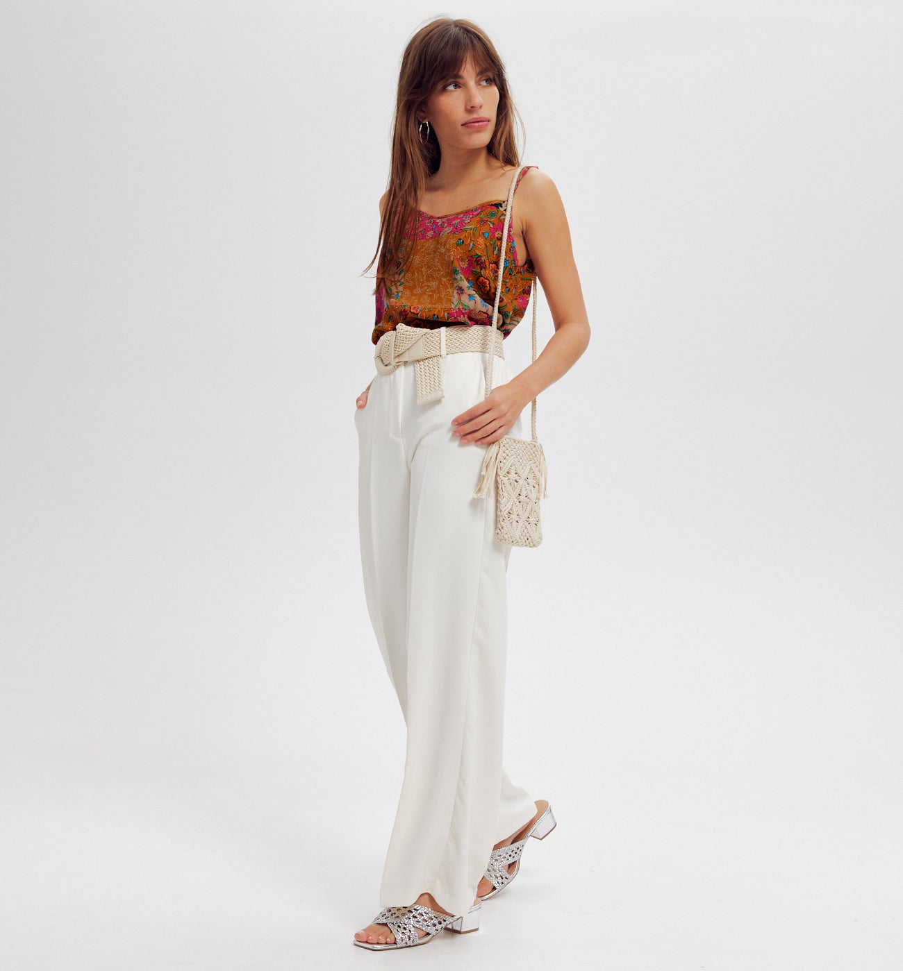 Top à fines bretelles Femme - Imprimé multicolore