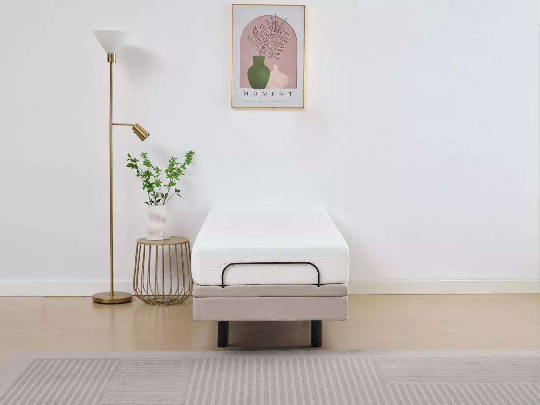 Sommier électrique de relaxation déco - 80 x 200 cm - Tissu - Beige - ALPANA de YSMÉE