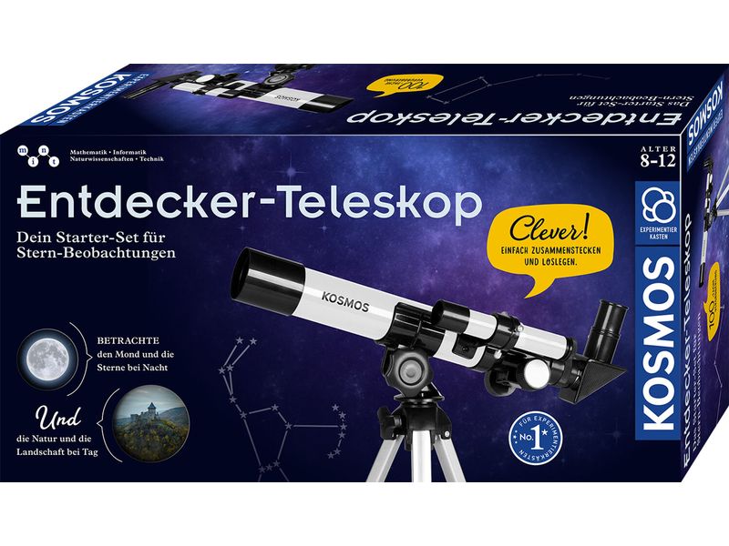 Kosmos Entdecker-Teleskop Starter-Set für Sternbeobachtungen