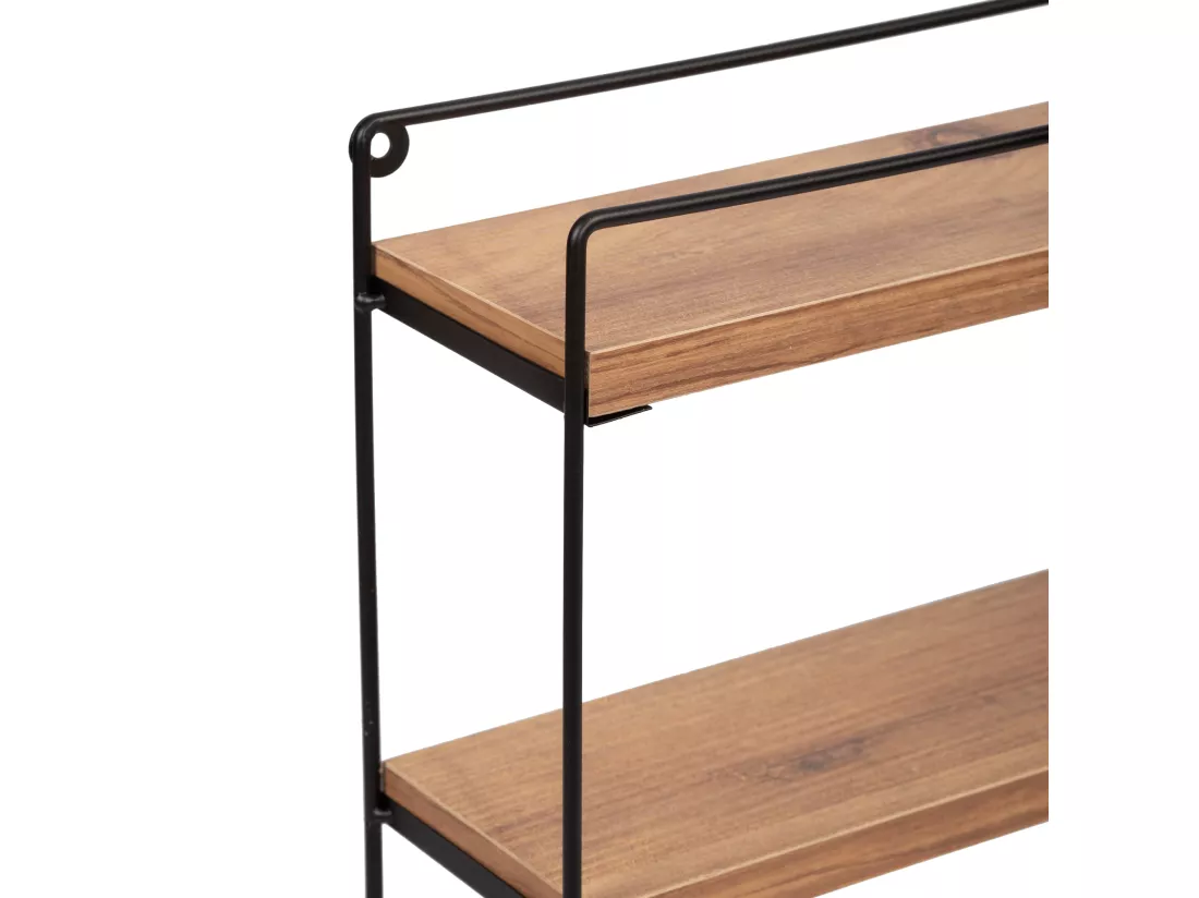 Étagère murale Skovbo à 3 niveaux 43 x 37,5 x 11 cm noir effet bois [en.casa]