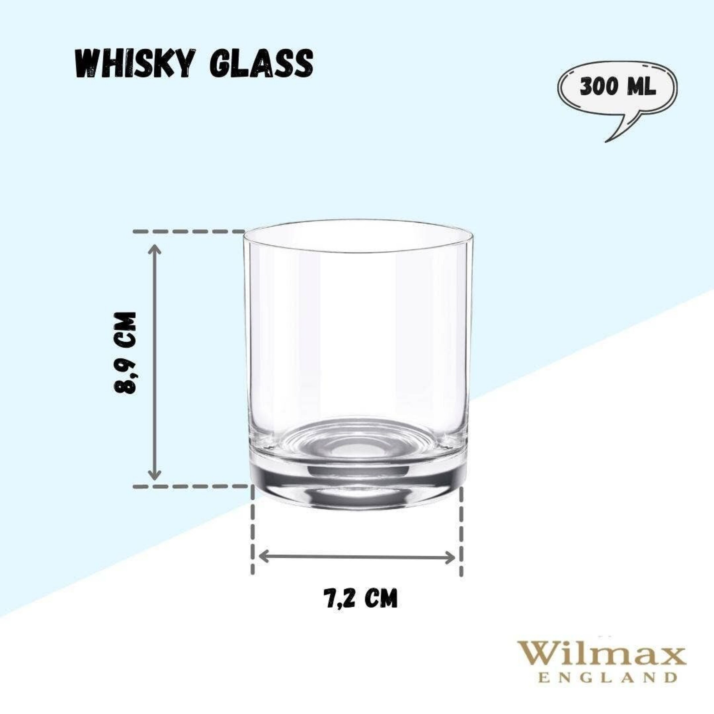 Whisky-Kristallbecher Set, 6 Stück – Hochwertiges Kristallglas, 300 ml
