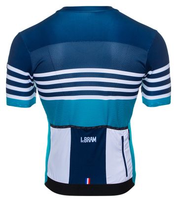 Maillot Manches Courtes LeBram Tourmalet Marine Turquoise