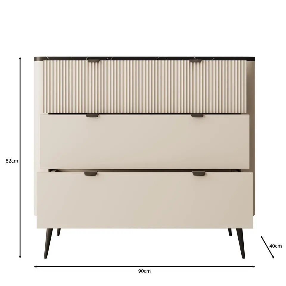 Meubella - Ladekast Mace - Beige - 90 cm