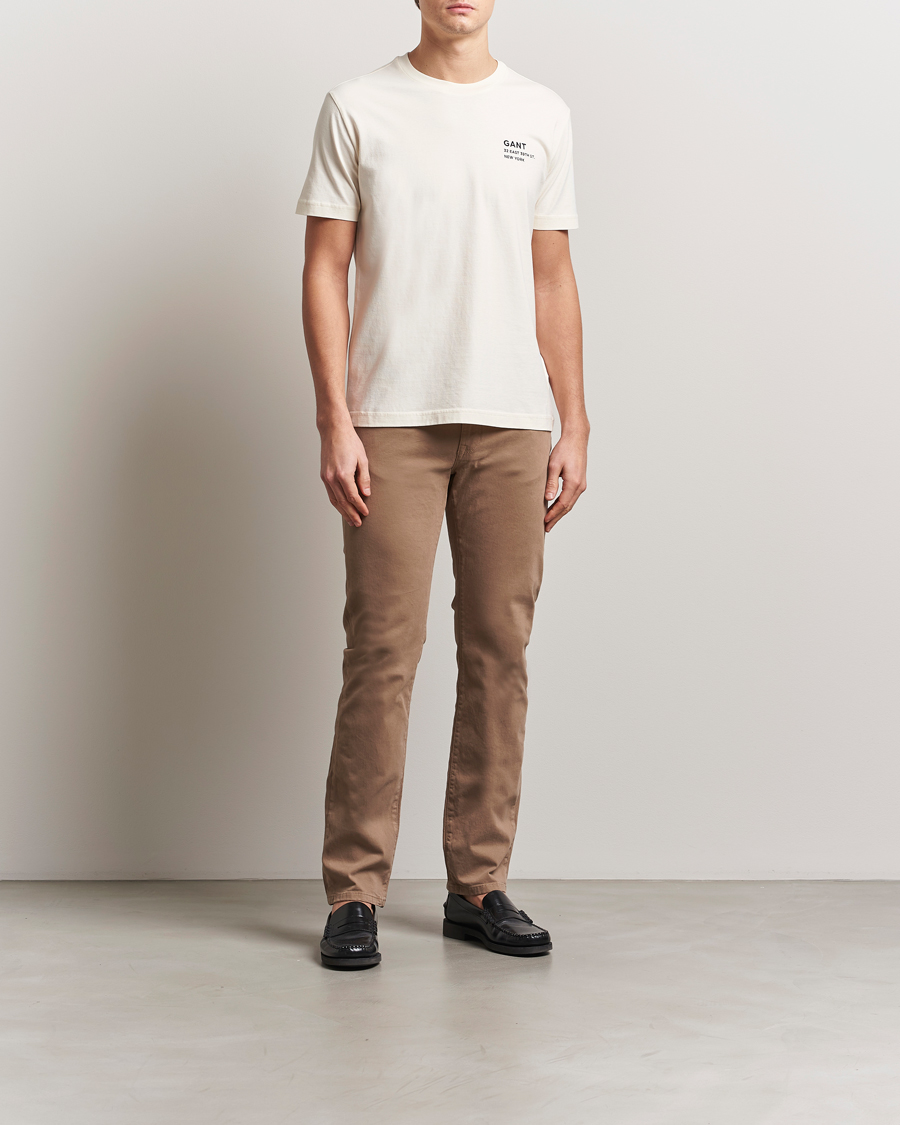 GANT Small Graphic Crew Neck T-Shirt Cream