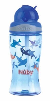 Nûby Drikkeflaske med Sugerør 360 ml, Blå