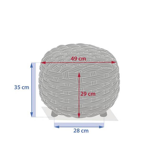 Pouf de jardin rond OBBAE Acajou