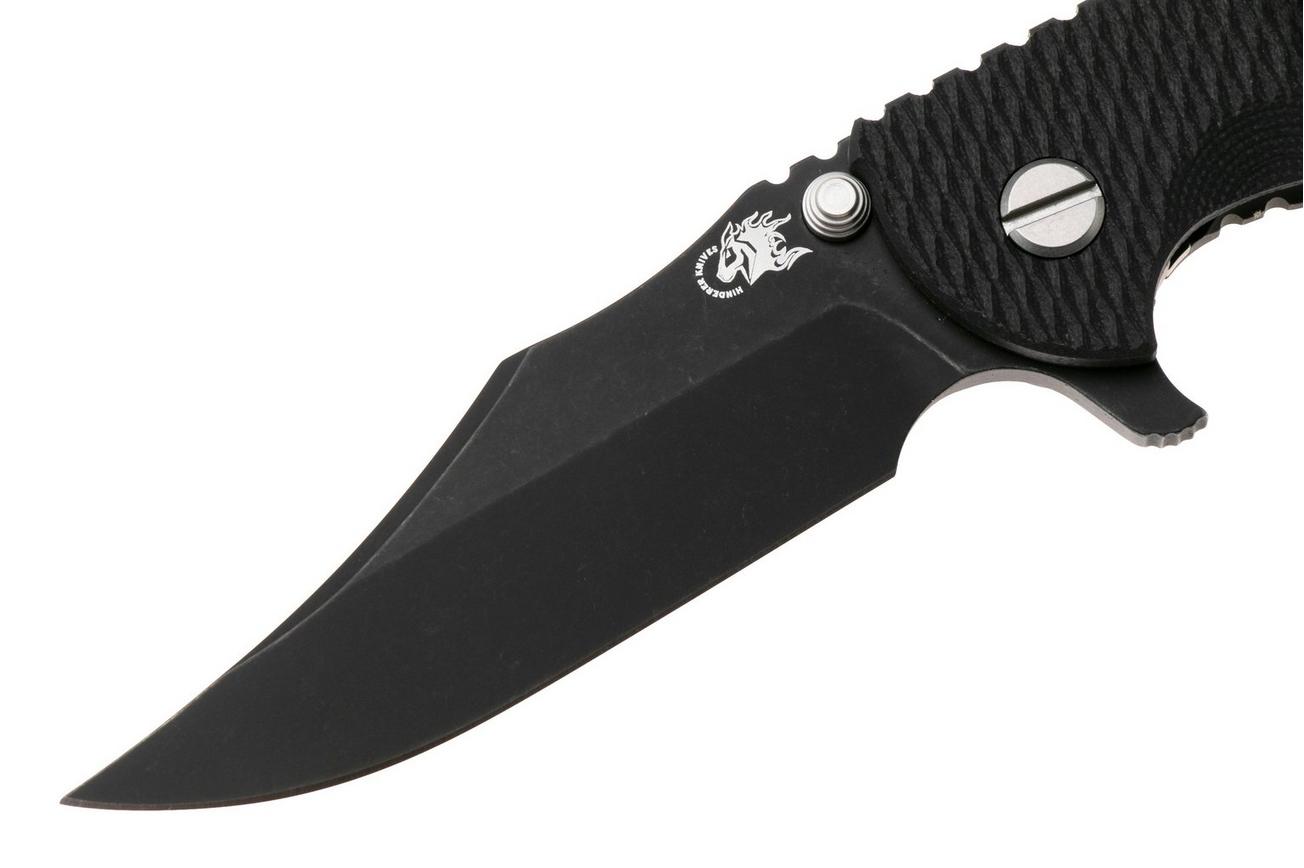 Rick Hinderer XM-18 3.5, Battle Black CPM MagnaCut Bowie, Black G10 zakmes