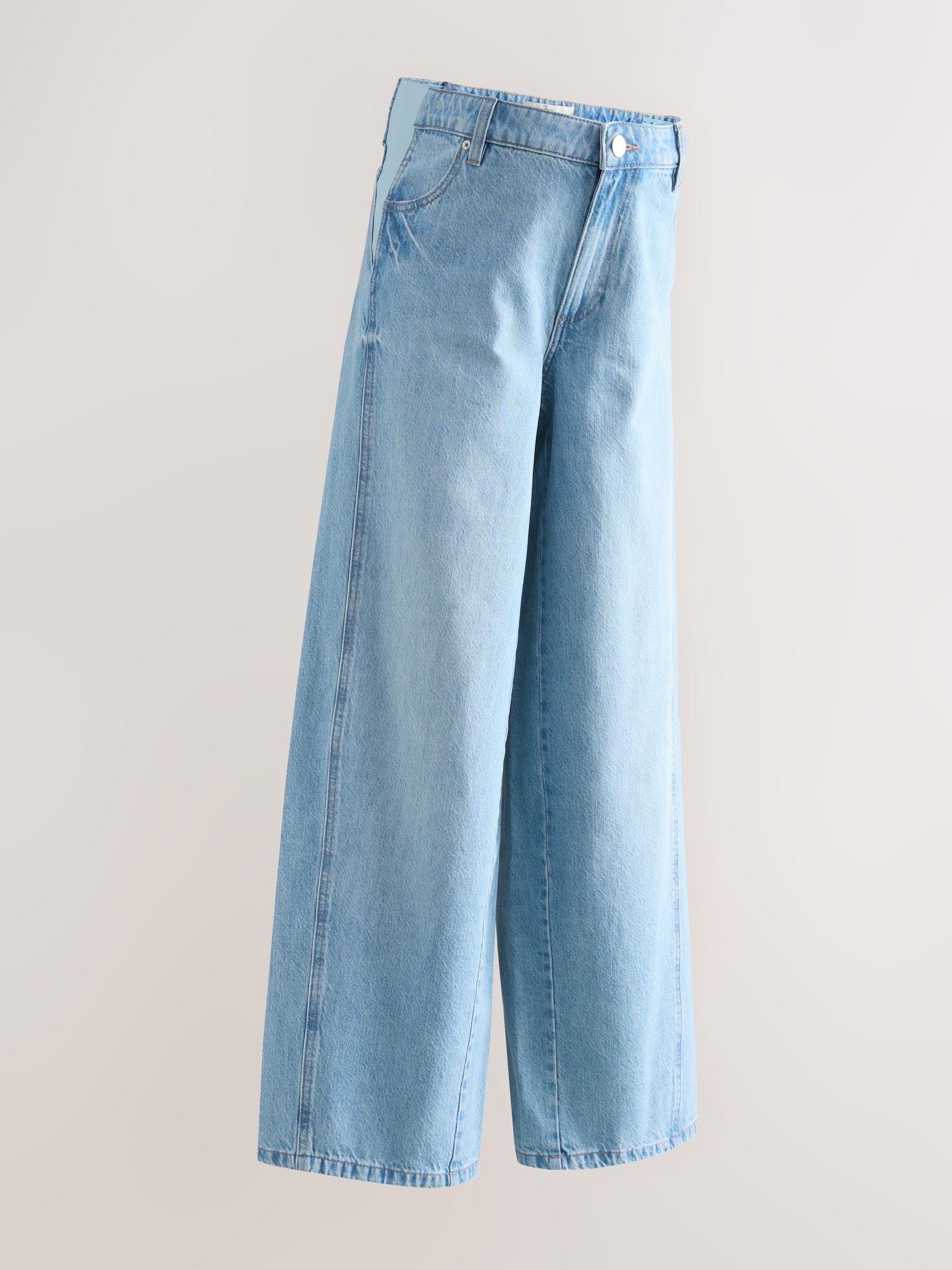 Lichtblauw - Zwangerschapsjeans met wijde pijpen van 100% katoen