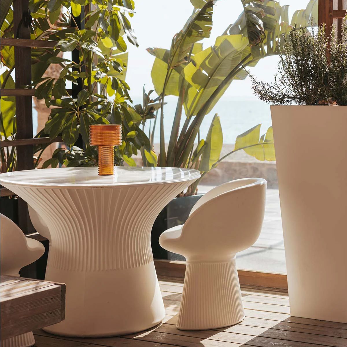 Tafellamp oranje kunststof incl. LED solar oplaadbaar IP44 - Ambar